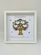 Load image into Gallery viewer, Grandchildren Family Tree Frame - Green & Silver Glitter - Contemporary