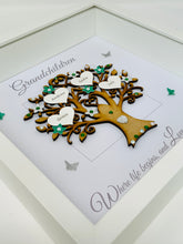 Load image into Gallery viewer, Grandchildren Family Tree Frame - Green & Silver Glitter - Contemporary