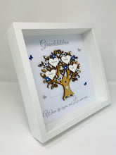 Load image into Gallery viewer, Grandchildren Family Tree Frame - Royal Blue & Silver Glitter - Contemporary
