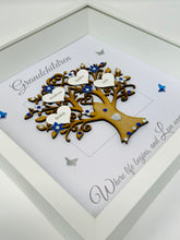 Load image into Gallery viewer, Grandchildren Family Tree Frame - Royal Blue & Silver Glitter - Contemporary