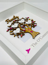 Load image into Gallery viewer, Family Tree Frame Bright Pink Gem Birds