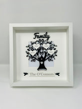 Load image into Gallery viewer, Family Tree Frame Black & Silver Glitter Gem Birds