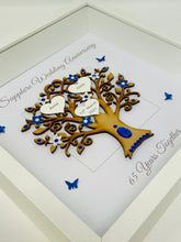 Load image into Gallery viewer, 65th Blue Sapphire 65 Years Wedding Anniversary Frame - Message