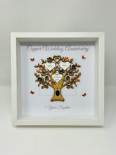 Load image into Gallery viewer, 7th Copper 7 Years Wedding Anniversary Frame - Message