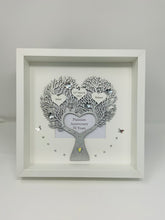 Load image into Gallery viewer, 70th Platinum 70 Years Wedding Anniversary Frame - Metallic Heart Tree
