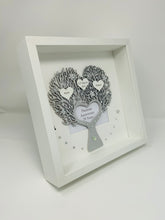 Load image into Gallery viewer, 70th Platinum 70 Years Wedding Anniversary Frame - Metallic Heart Tree