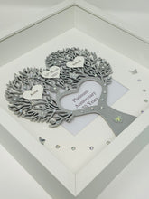 Load image into Gallery viewer, 70th Platinum 70 Years Wedding Anniversary Frame - Metallic Heart Tree