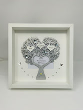 Load image into Gallery viewer, 25th Silver 25 Years Wedding Anniversary Frame - Heart Tree Metallic