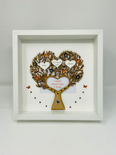 Load image into Gallery viewer, 7th Copper 7 Years Wedding Anniversary Family Tree Frame - Heart