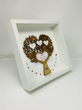 Load image into Gallery viewer, 7th Copper 7 Years Wedding Anniversary Family Tree Frame - Heart