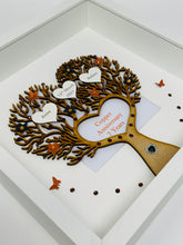 Load image into Gallery viewer, 7th Copper 7 Years Wedding Anniversary Family Tree Frame - Heart