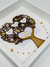 Load image into Gallery viewer, 50th Golden 50 Years Wedding Anniversary Frame - Heart Tree