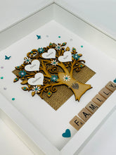 Load image into Gallery viewer, Scrabble Family Tree Frame - Teal