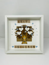 Load image into Gallery viewer, Grandchildren Scrabble Family Tree Frame - Pale Blue