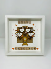 Load image into Gallery viewer, Grandchildren Scrabble Family Tree Frame - Orange
