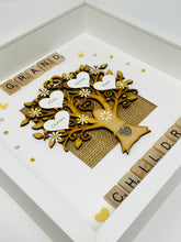 Load image into Gallery viewer, Grandchildren Scrabble Family Tree Frame - Yellow