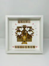 Load image into Gallery viewer, Grandchildren Scrabble Family Tree Frame - Pale Pink