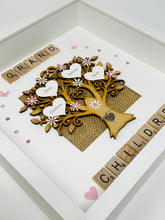 Load image into Gallery viewer, Grandchildren Scrabble Family Tree Frame - Pale Pink