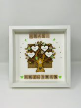 Load image into Gallery viewer, Grandchildren Scrabble Family Tree Frame - Green