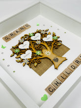 Load image into Gallery viewer, Grandchildren Scrabble Family Tree Frame - Green