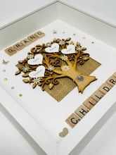 Load image into Gallery viewer, Grandchildren Scrabble Family Tree Frame - Neutral Beige