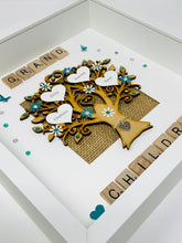 Load image into Gallery viewer, Grandchildren Scrabble Family Tree Frame - Teal