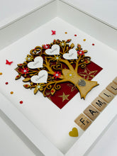 Load image into Gallery viewer, Scrabble Family Tree Frame - Classic Red & Gold