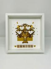 Load image into Gallery viewer, Scrabble Family Tree Frame - Classic Gold Shimmer