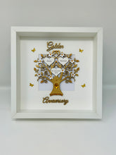 Load image into Gallery viewer, 50th Golden 50 Years Wedding Anniversary Frame - Wooden Metallic