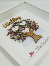 Load image into Gallery viewer, Wedding Day Tree Frame - Bright Pink - Gem Birds Wedding