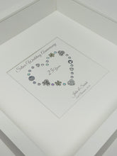 Load image into Gallery viewer, 25th Silver 25 Years Wedding Anniversary Frame - Gem Heart