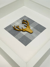 Load image into Gallery viewer, Stag Head Frame - Grey Tartan (1)