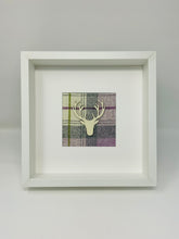 Load image into Gallery viewer, Stag Head Frame - Lilac Tartan (2)