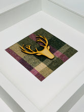 Load image into Gallery viewer, Stag Head Frame Green & Pink Tartan (4)