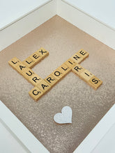 Load image into Gallery viewer, Scrabble Tile Frame - Rose Gold Glitter