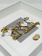 Load image into Gallery viewer, 25th Silver 25 Years Wedding Anniversary Frame - Branch