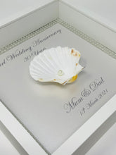 Load image into Gallery viewer, Mum & Dad Oyster Shell 30th Pearl 30 Years Wedding Anniversary Frame