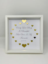 Load image into Gallery viewer, 'Every Love Story Is Beautiful' Gold Love Hearts Quote Frame