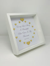 Load image into Gallery viewer, 'Every Love Story Is Beautiful' Gold Love Hearts Quote Frame