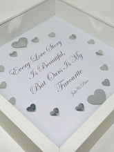Load image into Gallery viewer, 'Every Love Story Is Beautiful' Silver Love Hearts Quote Frame