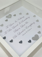 Load image into Gallery viewer, 'To Love & Be Loved' Silver Love Hearts Quote Frame