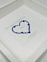 Load image into Gallery viewer, 65th Blue Sapphire 65 Years Wedding Anniversary Frame - Gem Heart