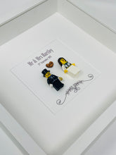 Load image into Gallery viewer, Mr & Mrs Wedding Day Minifigure Frame - Brunette Bride