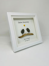 Load image into Gallery viewer, 50th Golden 50 Years Wedding Anniversary Frame - Pebble Birds
