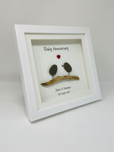 Load image into Gallery viewer, 40th Ruby 40 Years Wedding Anniversary Frame - Pebble Birds