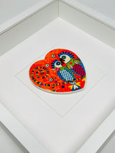 Load image into Gallery viewer, Ceramic Orange Love Heart Parrots Art Picture Frame