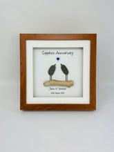 Load image into Gallery viewer, 45th Sapphire 45 Years Wedding Anniversary Frame - Pebble Birds