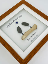 Load image into Gallery viewer, 45th Sapphire 45 Years Wedding Anniversary Frame - Pebble Birds