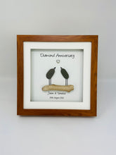 Load image into Gallery viewer, 60th Diamond 60 Years Wedding Anniversary Frame - Pebble Birds
