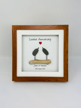 Load image into Gallery viewer, 3rd Leather 3 Years Wedding Anniversary Frame - Pebble Birds